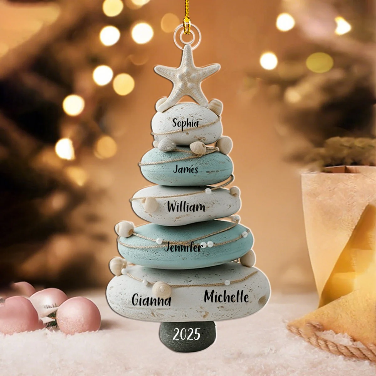 Our Family, Merry Christmas 2025 - Personalized Family Ornament - Image 3