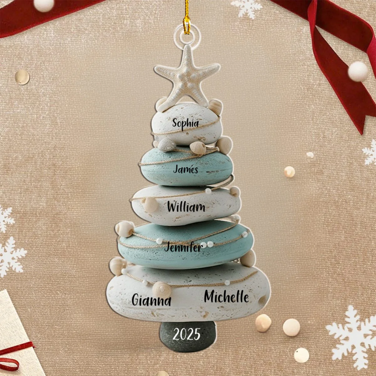 Our Family, Merry Christmas 2025 - Personalized Family Ornament - Image 4