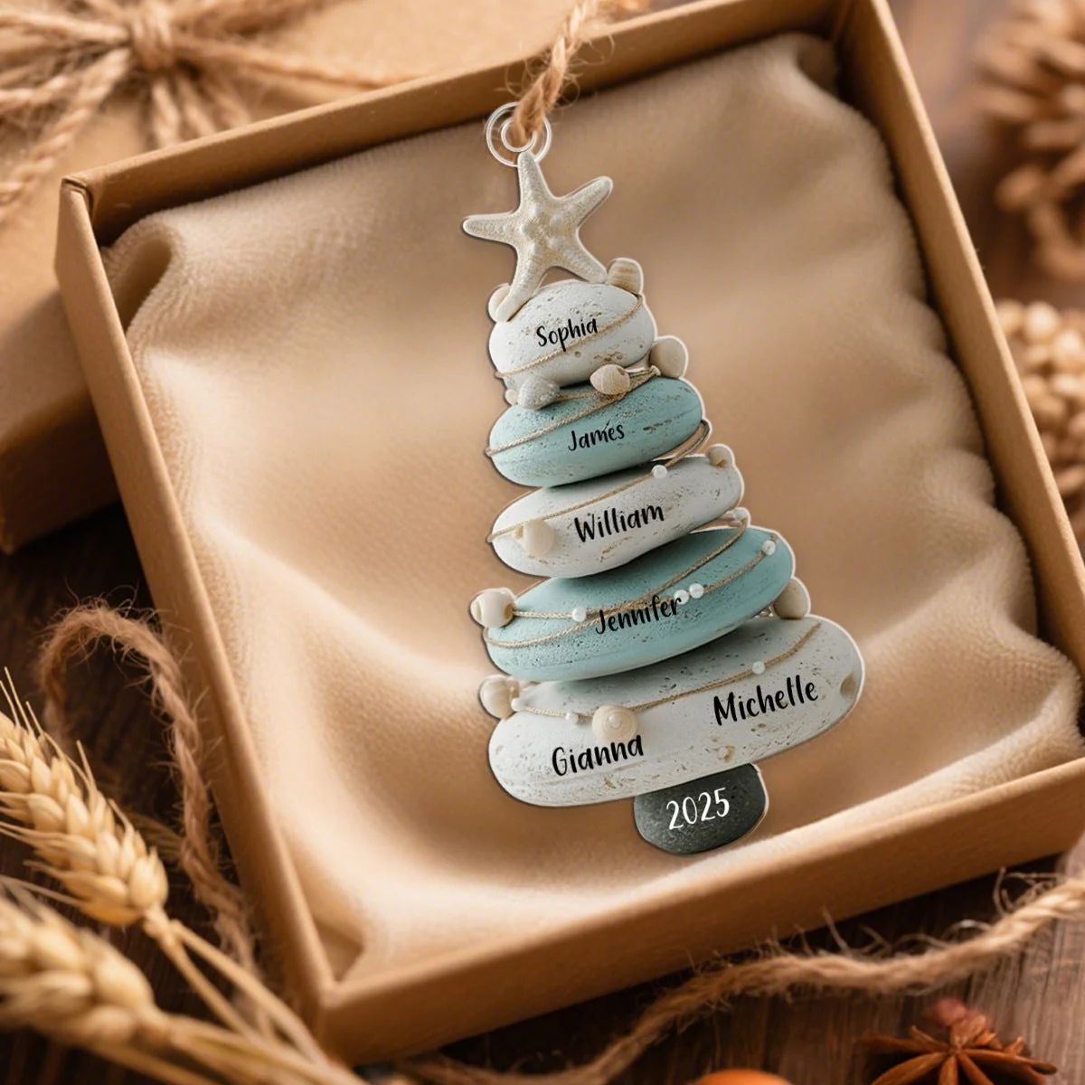 Our Family, Merry Christmas 2025 - Personalized Family Ornament - Image 6