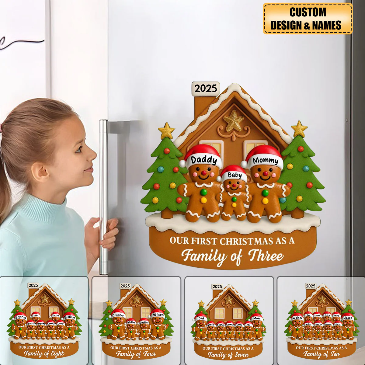 Our First Christmas As A Family Personalized Custom Decal Gift - Image 3