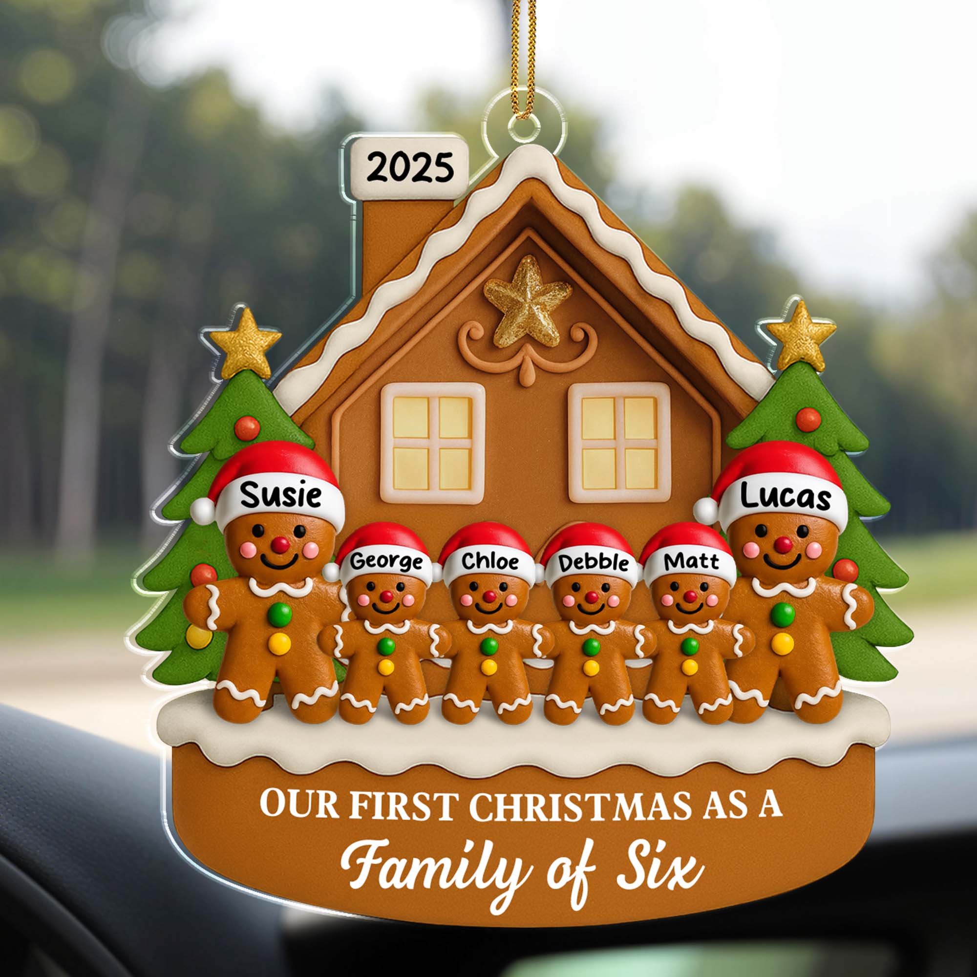 Our First Christmas As A Family Personalized House Acrylic Ornament - Image 4