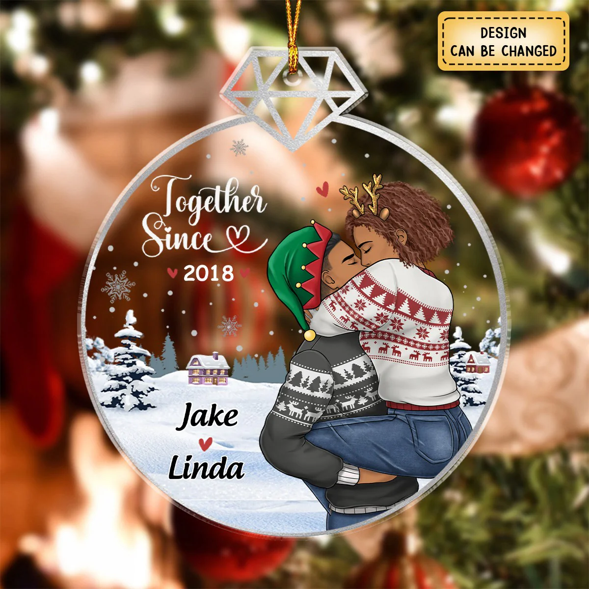 Our First Christmas Married - Personalized Acrylic Ornament, Christmas Gift For Husband Wife, Anniversary - Image 2
