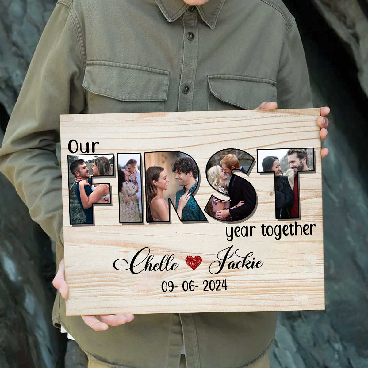 Our First Year Together Personalized Photo Collage Canvas/Poster, Valentine's Day Gifts - Image 3