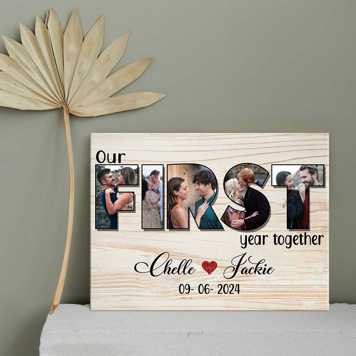 Our First Year Together Personalized Photo Collage Canvas/Poster, Valentine's Day Gifts - Image 5