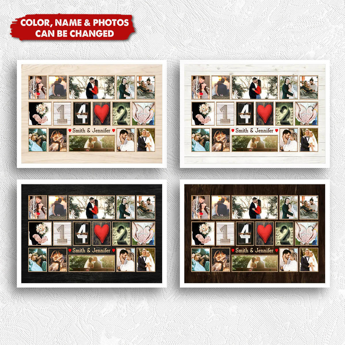 Our Memory Days, Personalized Couple Photo Collage Canvas, Gift For Couple - Image 3