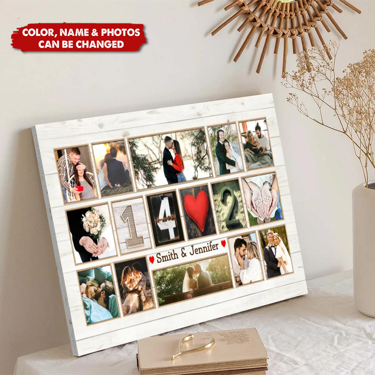 Our Memory Days, Personalized Couple Photo Collage Canvas, Gift For Couple - Image 5