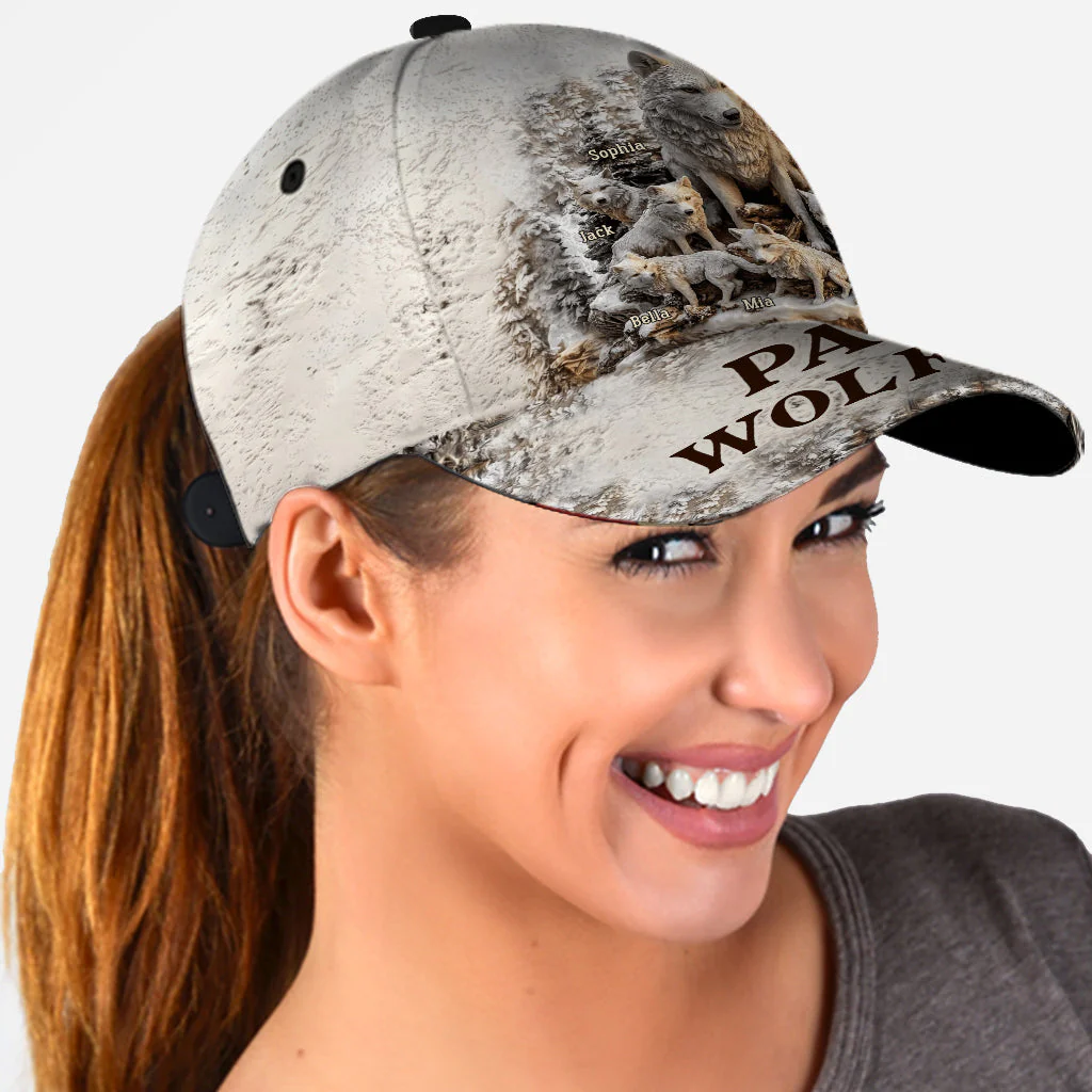 Papa Wolf Pack - Personalized Father Classic Cap - Image 3