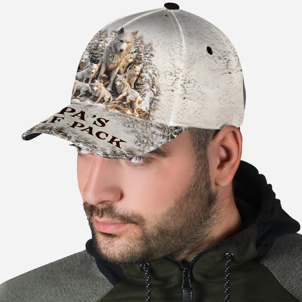 Papa Wolf Pack - Personalized Father Classic Cap - Image 5