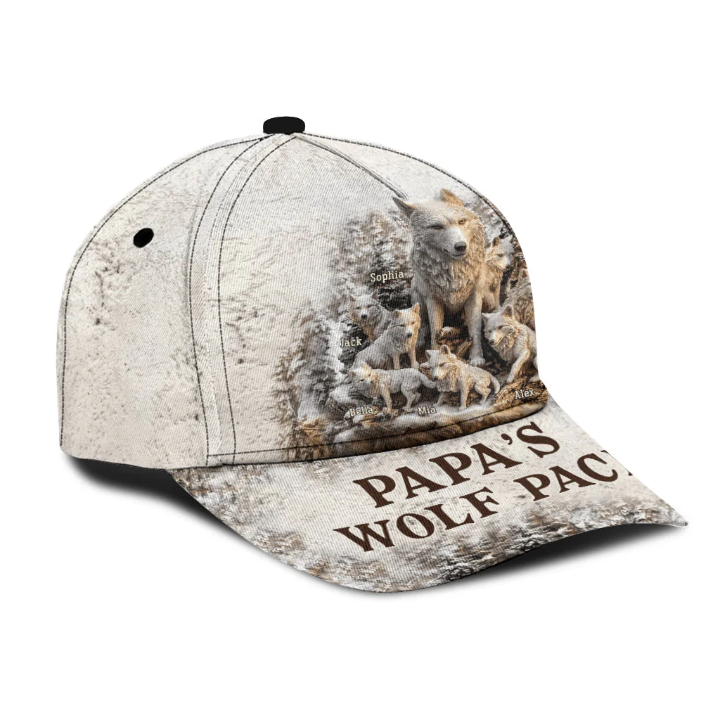 Papa Wolf Pack - Personalized Father Classic Cap - Image 6