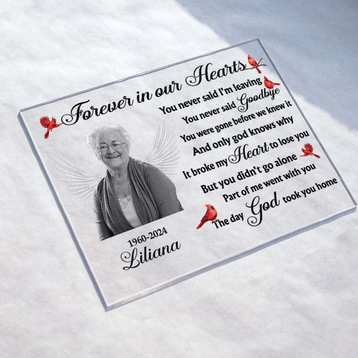 Part Of Me Went With You Personalized Acrylic Photo Plaque - Image 2