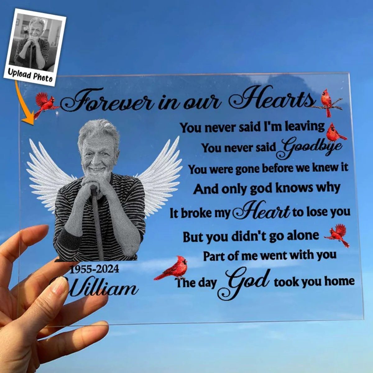 Part Of Me Went With You Personalized Acrylic Photo Plaque - Image 3