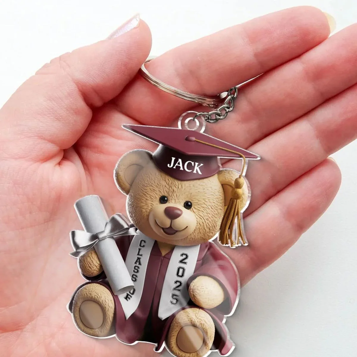 Pawsitively Proud Graduate Family Personalized Acrylic Keychain - Image 2