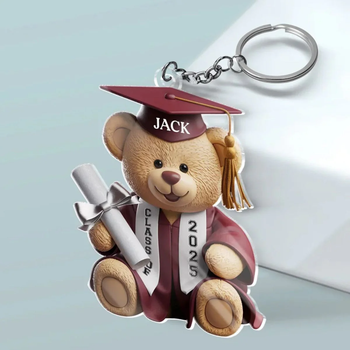Pawsitively Proud Graduate Family Personalized Acrylic Keychain - Image 4