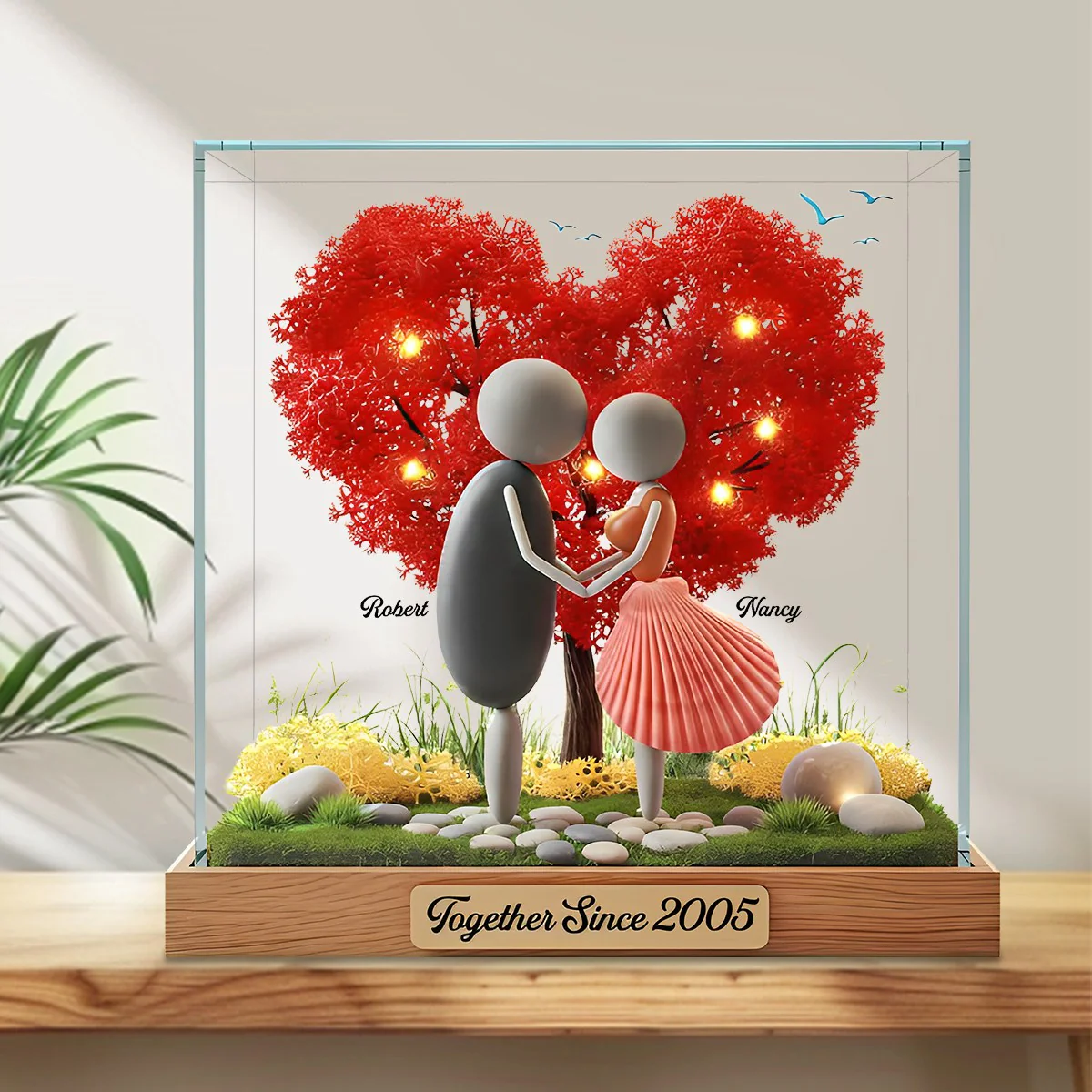 Pebble Couple Plaque - Personalized Gifts For Couple - Image 4