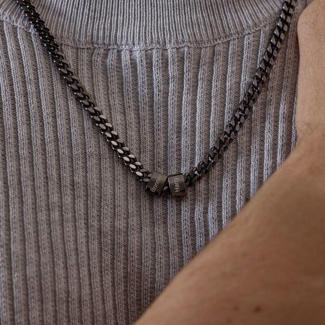 Peronslized Custom Name Bead Chain Men Necklace - Image 7
