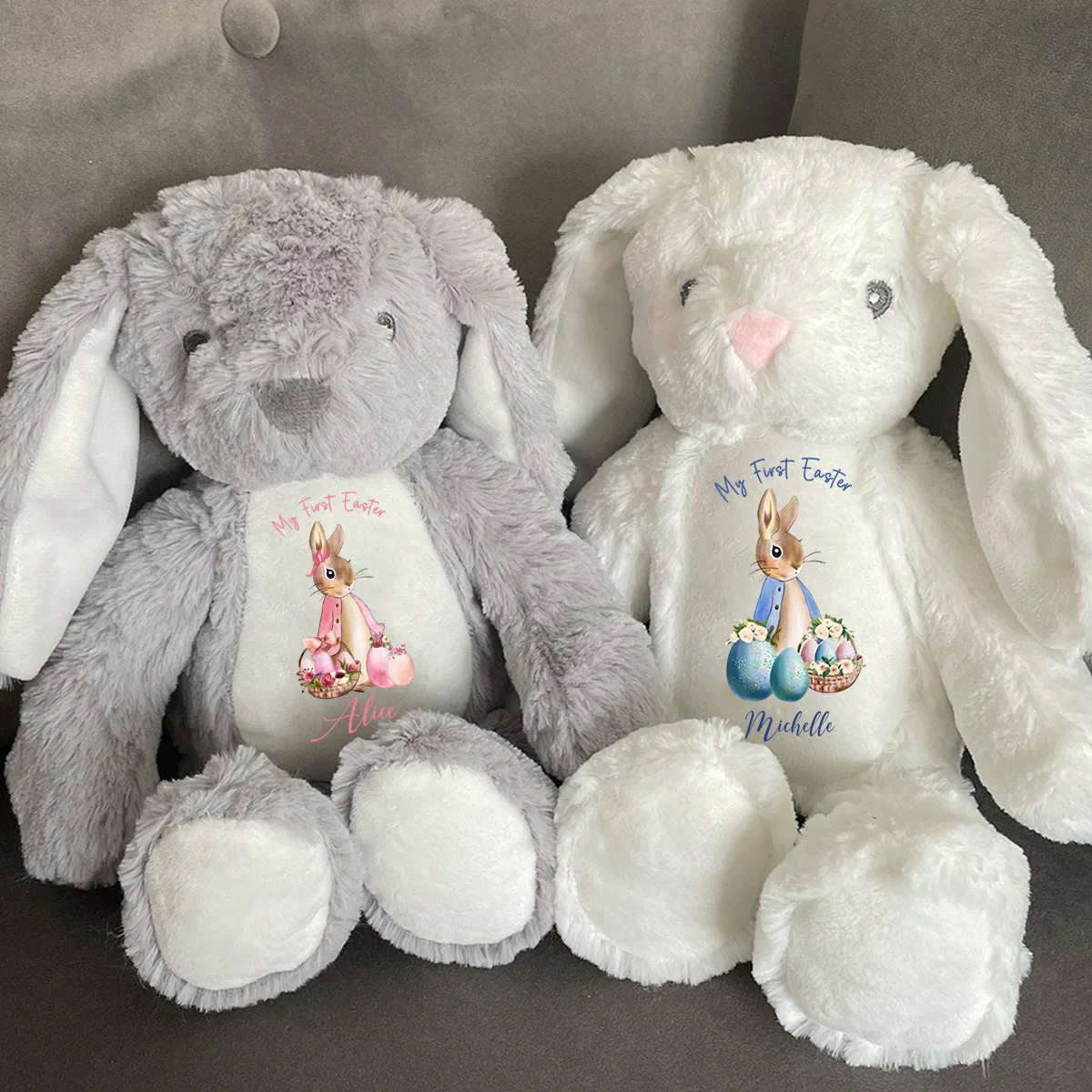 Persoalized Baby Plush Bunny First Easter Boy and Girl Gift - Image 3