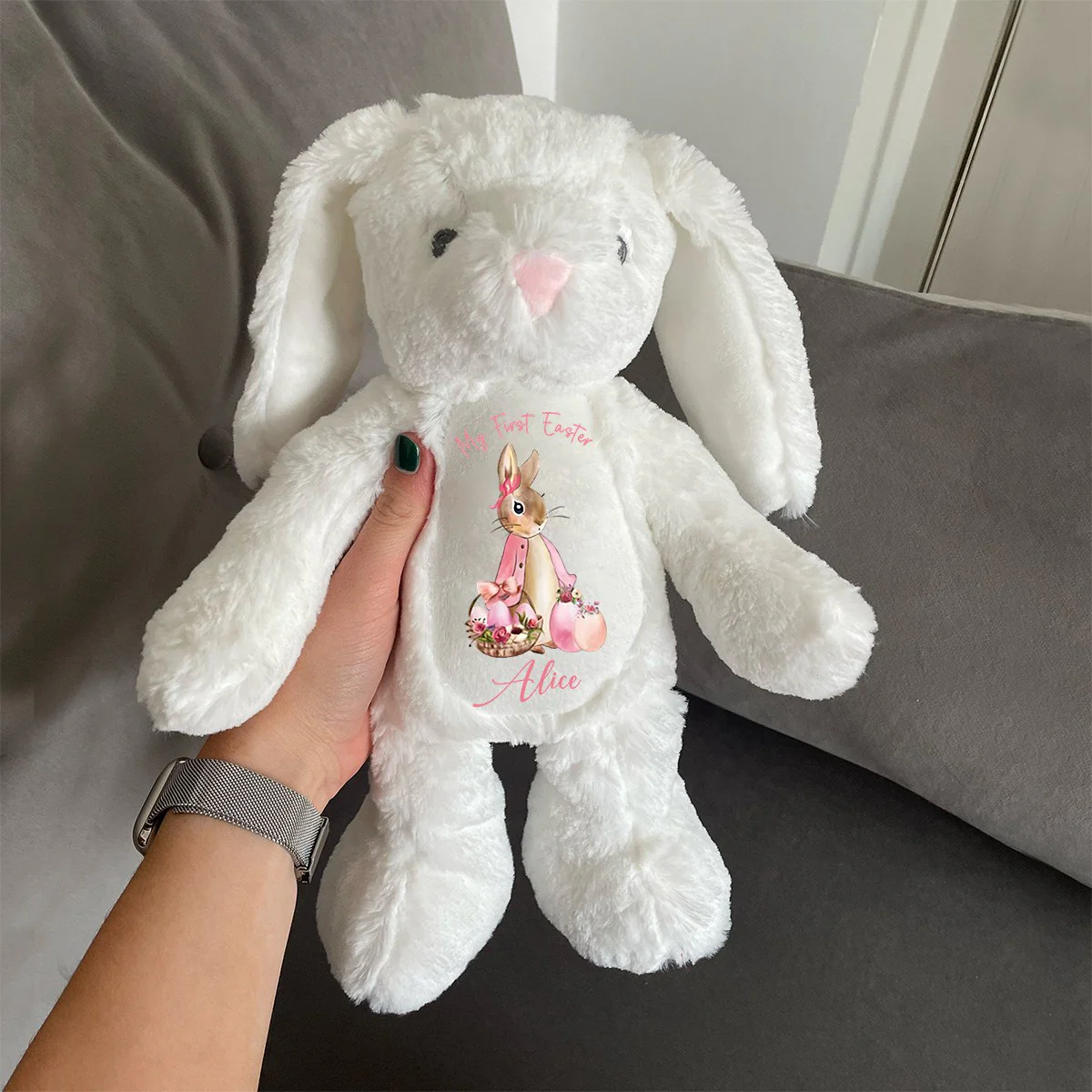Persoalized Baby Plush Bunny First Easter Boy and Girl Gift - Image 4