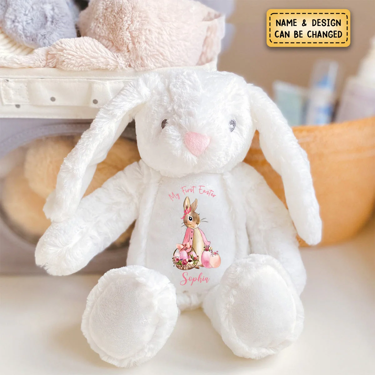 Persoalized Baby Plush Bunny First Easter Boy and Girl Gift - Image 6