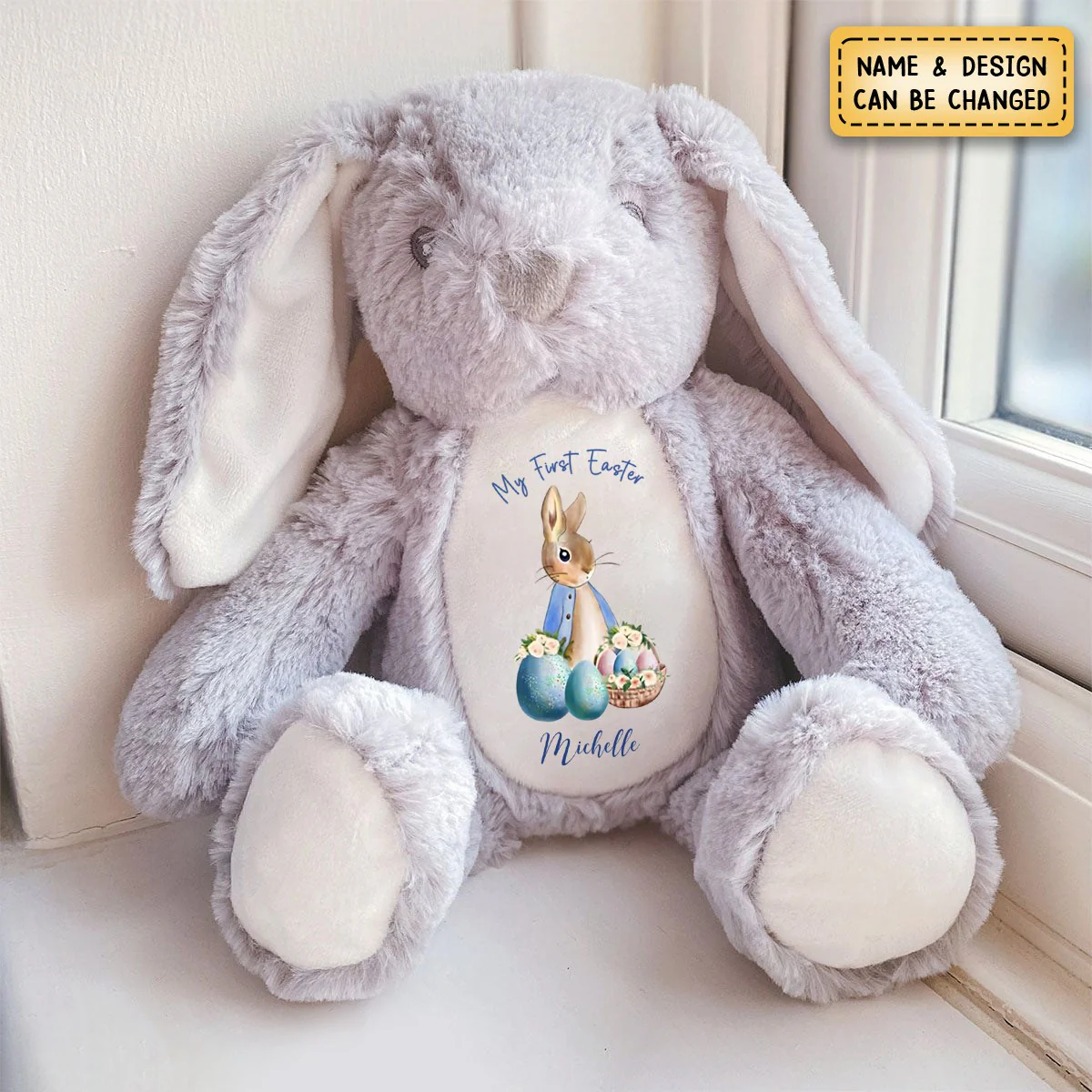 Persoalized Baby Plush Bunny First Easter Boy and Girl Gift - Image 7