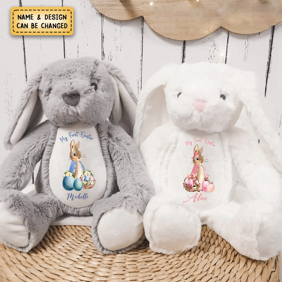 Persoalized Baby Plush Bunny First Easter Boy and Girl Gift - Image 8