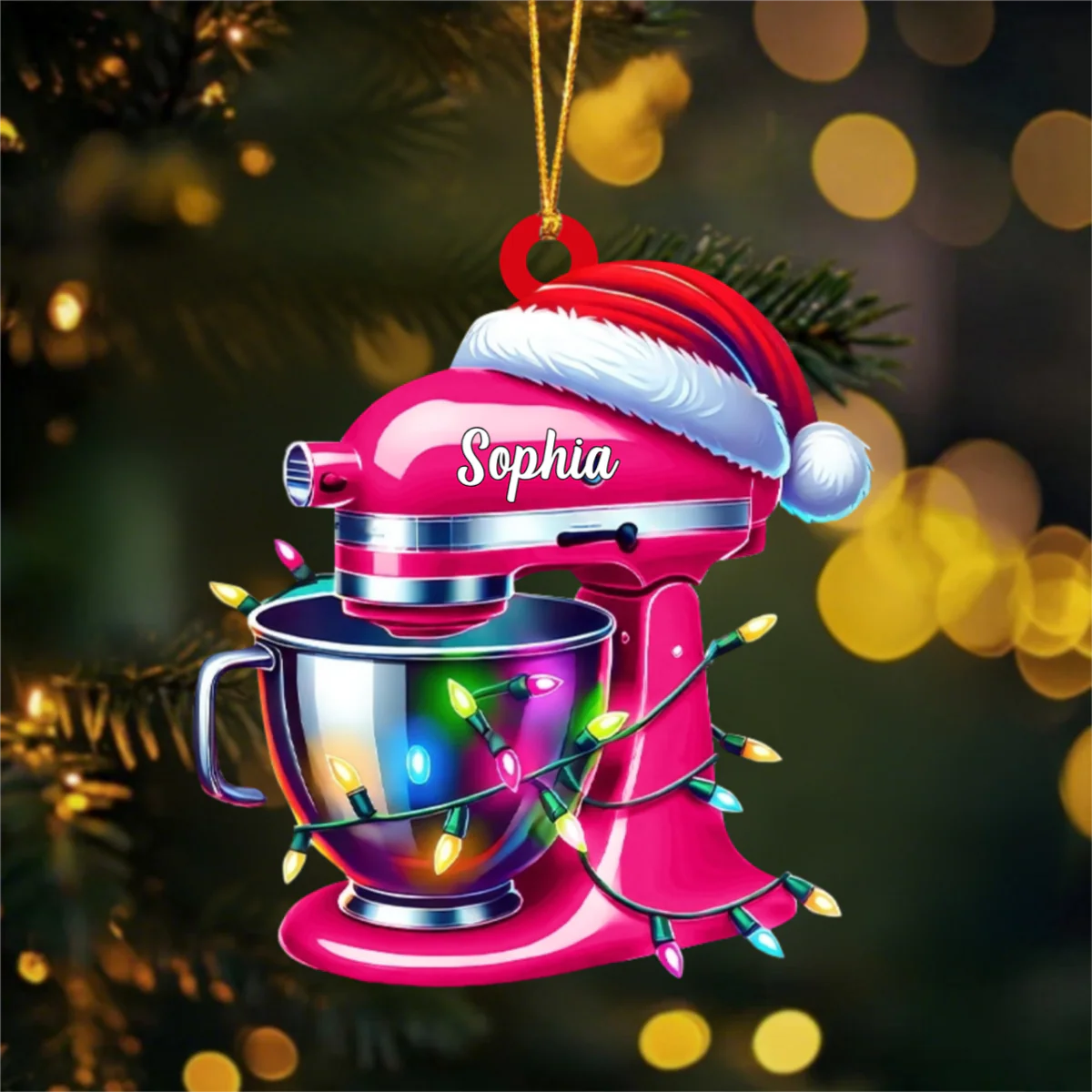 Personalize Custom Name Baker Christmas Ornament, Santa Christmas Gift - Image 2