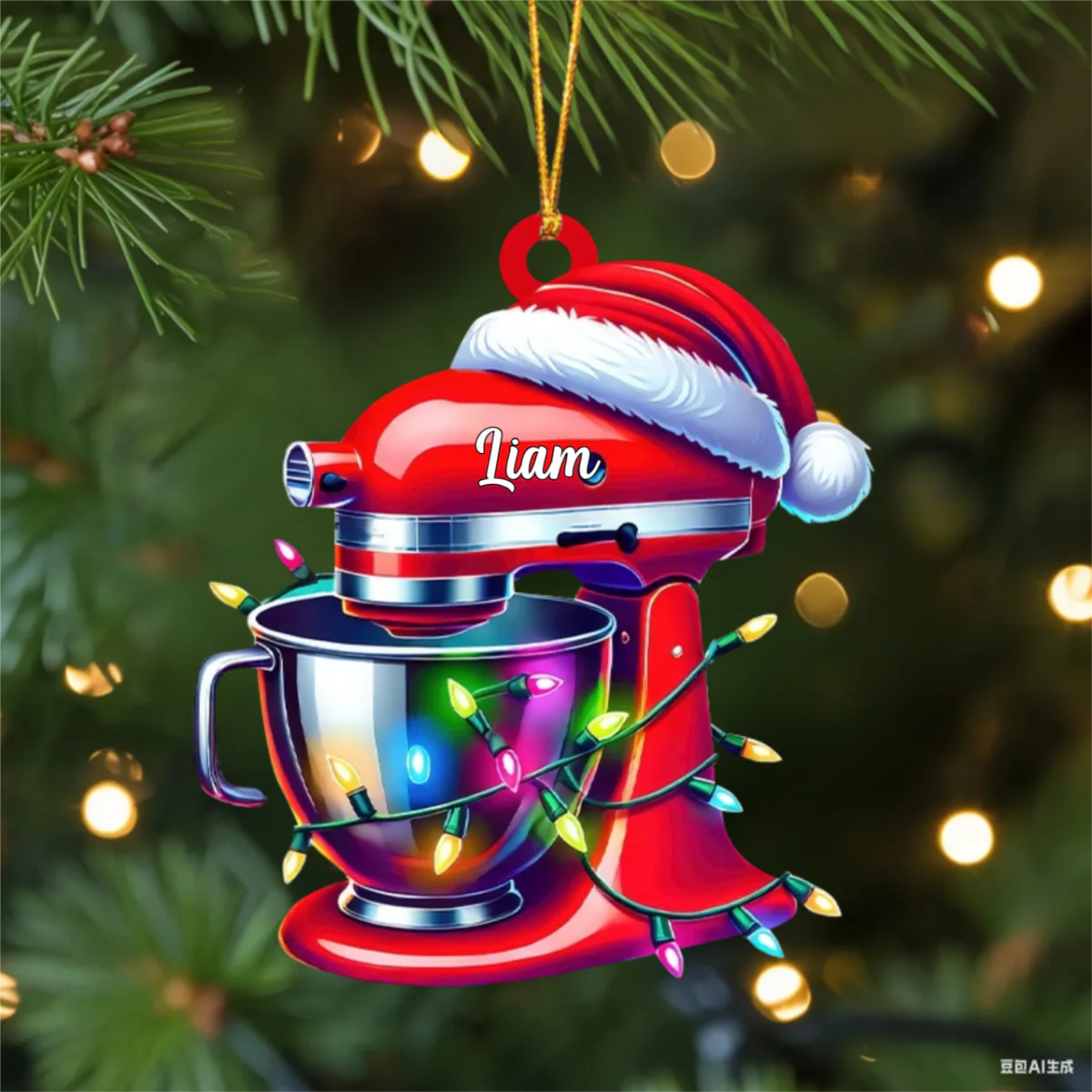 Personalize Custom Name Baker Christmas Ornament, Santa Christmas Gift - Image 4