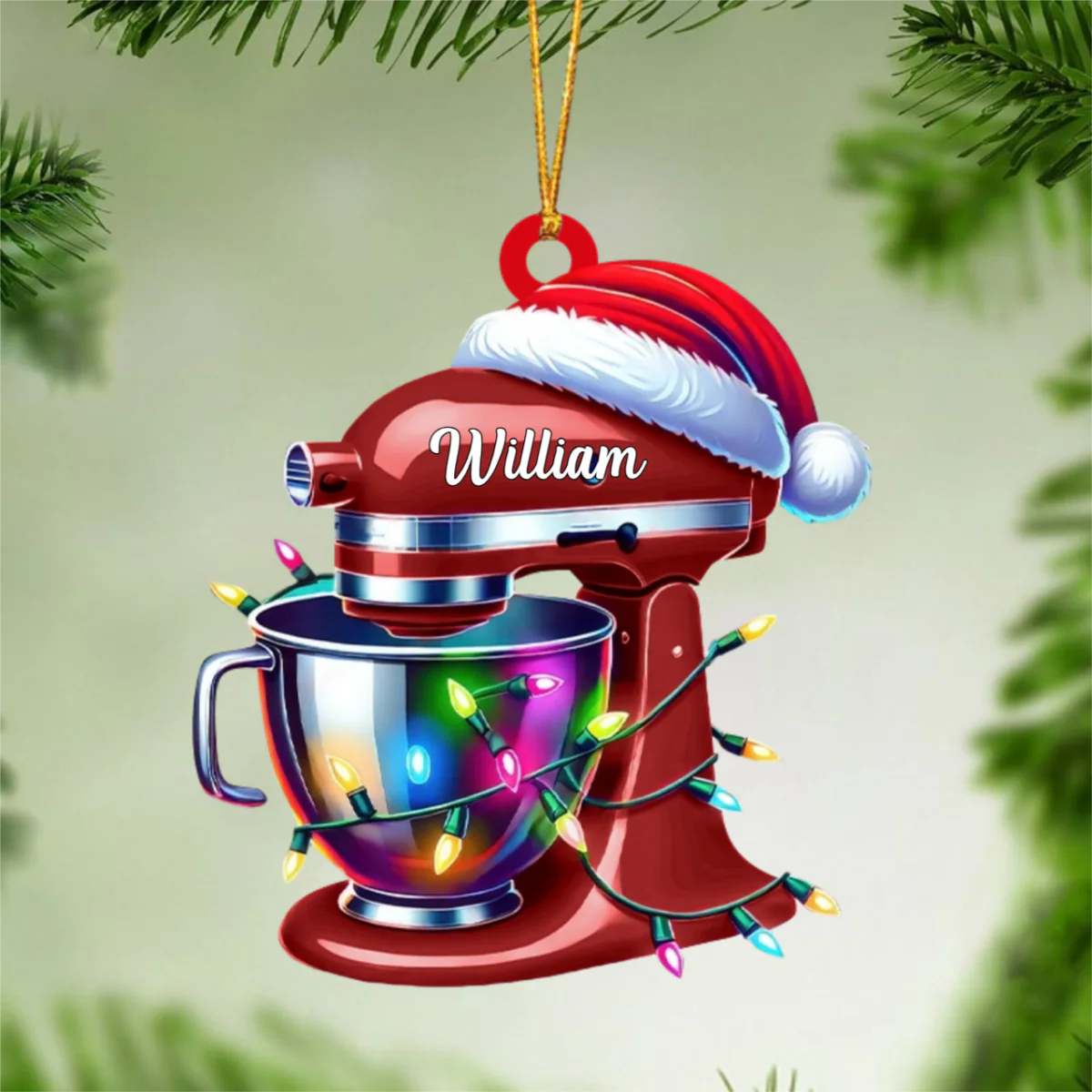 Personalize Custom Name Baker Christmas Ornament, Santa Christmas Gift - Image 5