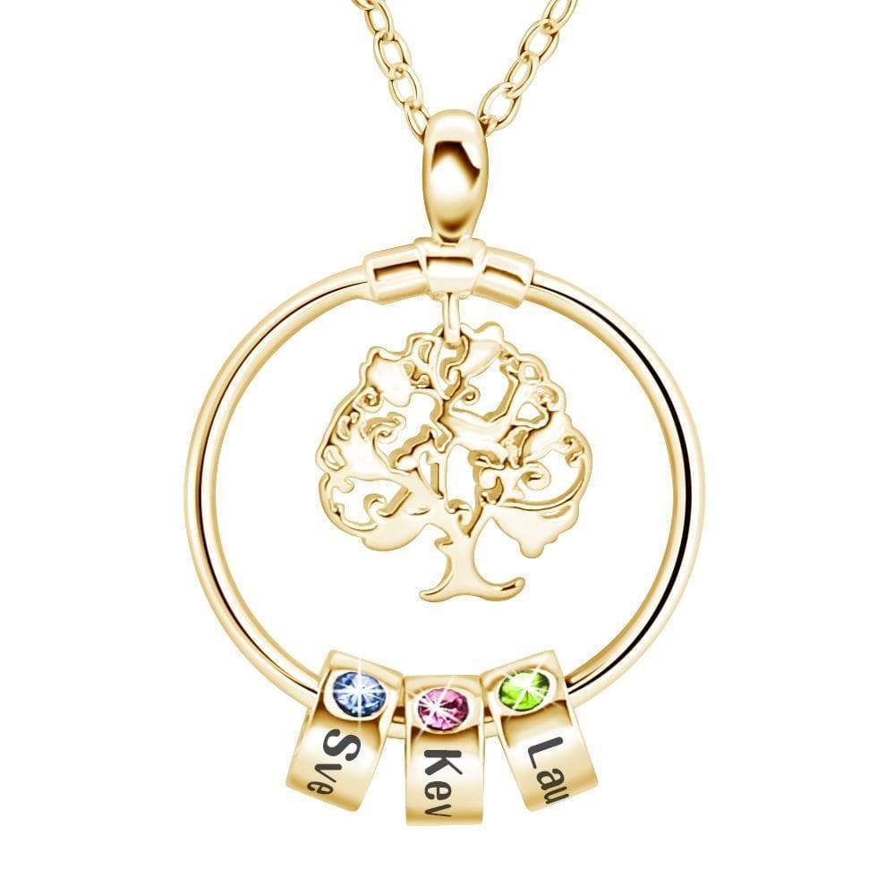 Mother's Day Gift Personalized Family Tree with Name&Birthstone Charms Necklace - Image 11