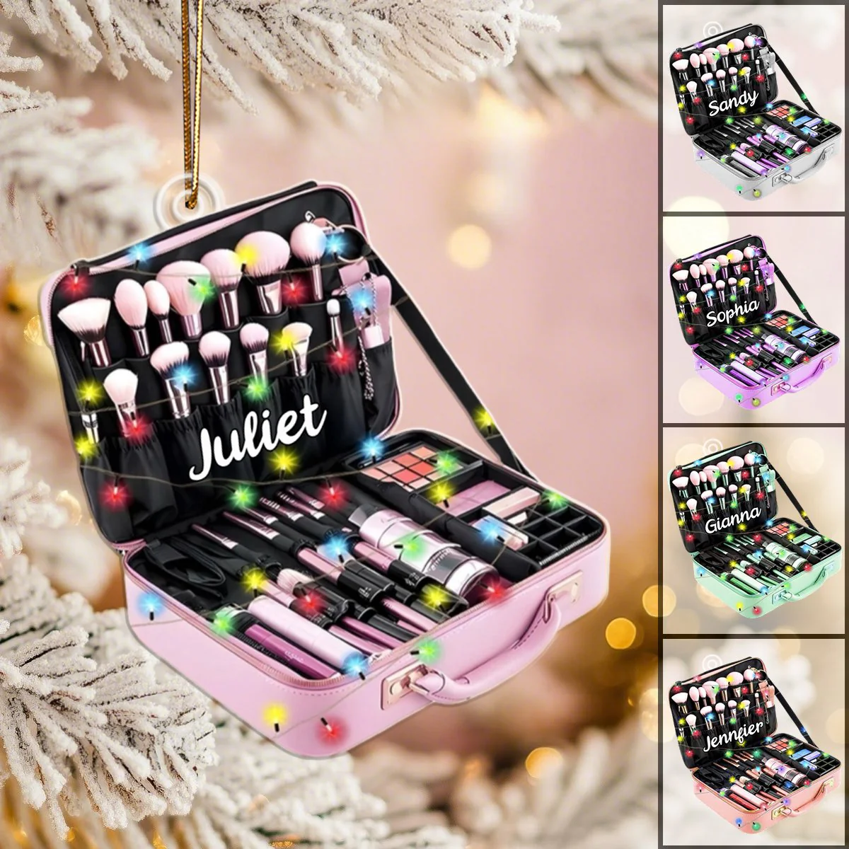 Personalize Makeup Crylic Christmas Ornament, Custom Name Acrylic Ornament - Image 4