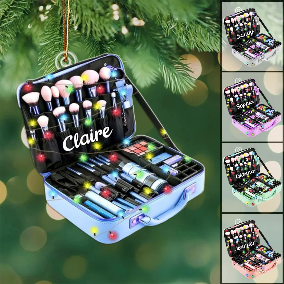 Personalize Makeup Crylic Christmas Ornament, Custom Name Acrylic Ornament - Image 5