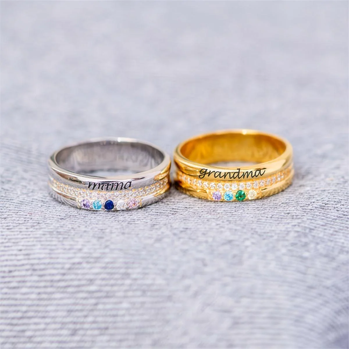 Personalized 1-8 Birthstones Ring For Mamas And Grandmas - Image 6