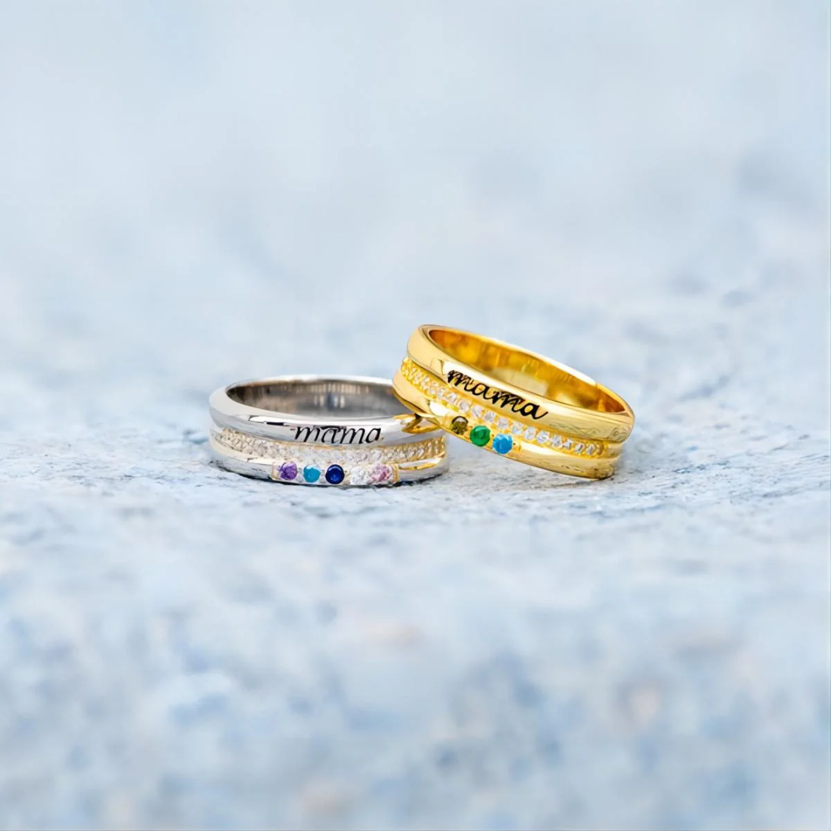 Personalized 1-8 Birthstones Ring For Mamas And Grandmas - Image 7