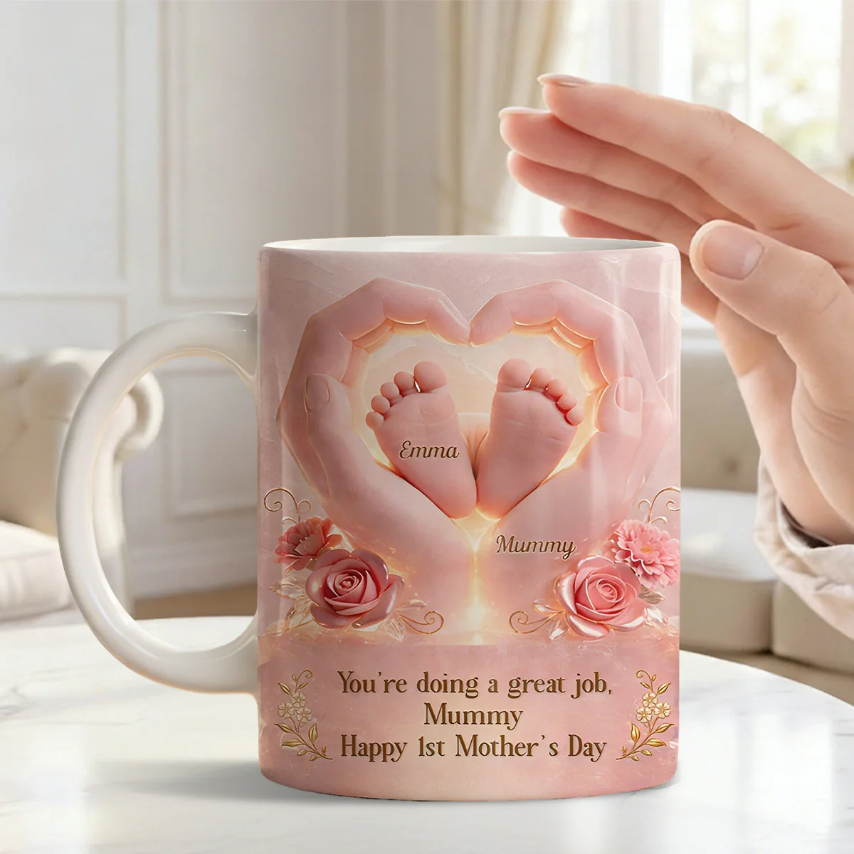 Personalized 1st Mother's Day Mug – "Happy 1st Mother's Day" For Mum From Baby - Image 2