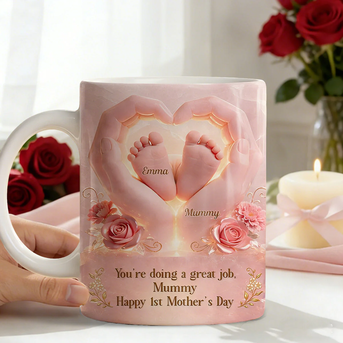 Personalized 1st Mother's Day Mug – "Happy 1st Mother's Day" For Mum From Baby - Image 3