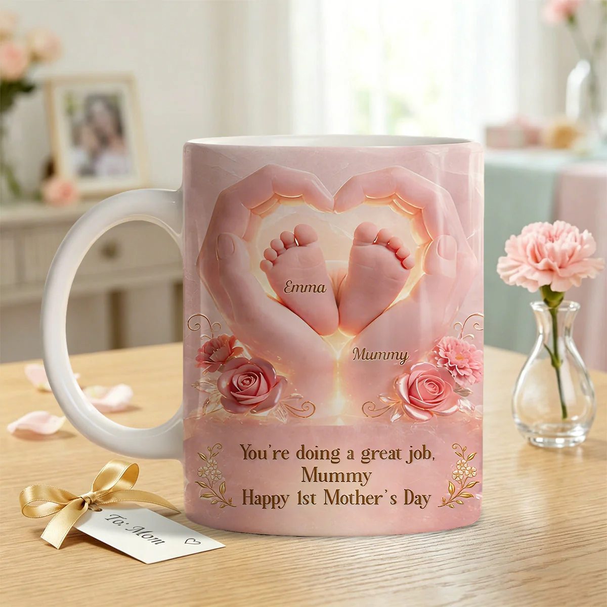 Personalized 1st Mother's Day Mug – "Happy 1st Mother's Day" For Mum From Baby - Image 4