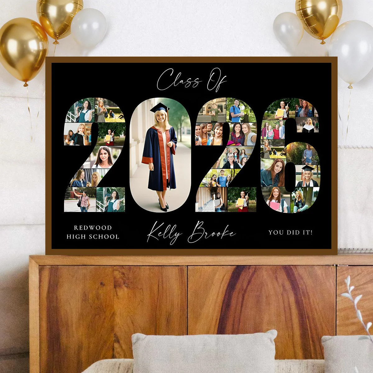 Personalized 2026 Graduation Photo Collage Party Welcome Sign Canvas,Graduation Gift for Seniors - Image 4