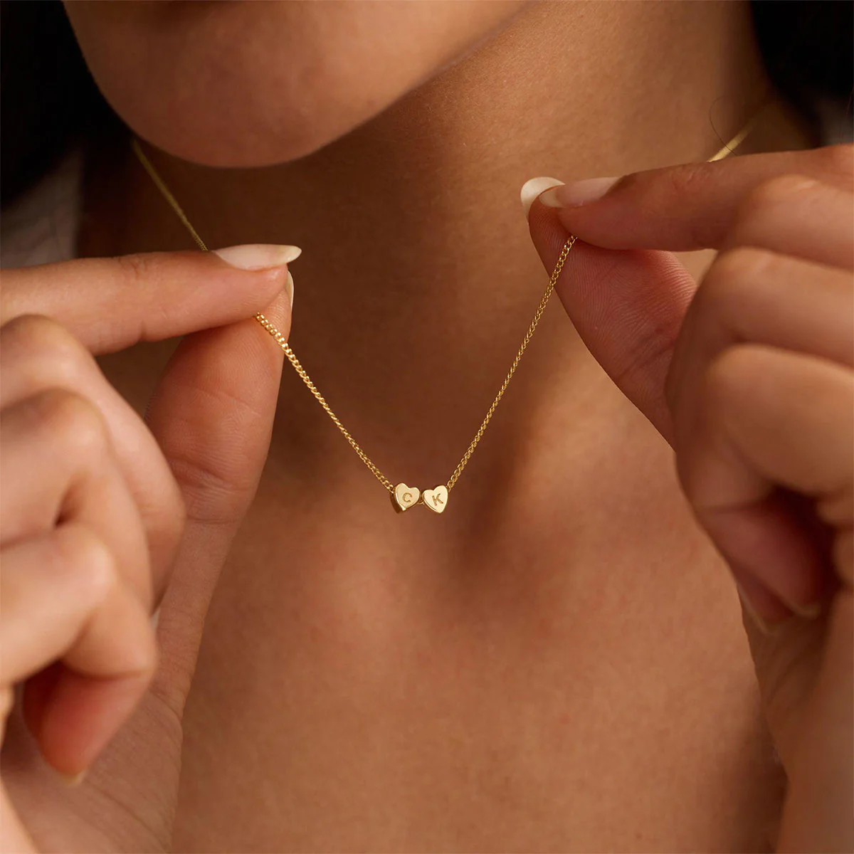 Personalized 3D Heart Charm Necklace, Minimalist Heart Pendent, Custom Initial Heart Necklace, Mother's Day Jewelry Gift for Her - Image 4