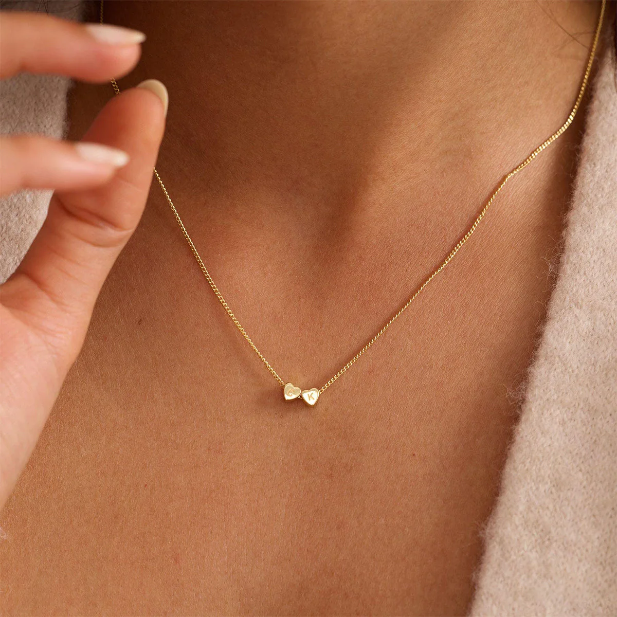 Personalized 3D Heart Charm Necklace, Minimalist Heart Pendent, Custom Initial Heart Necklace, Mother's Day Jewelry Gift for Her - Image 9