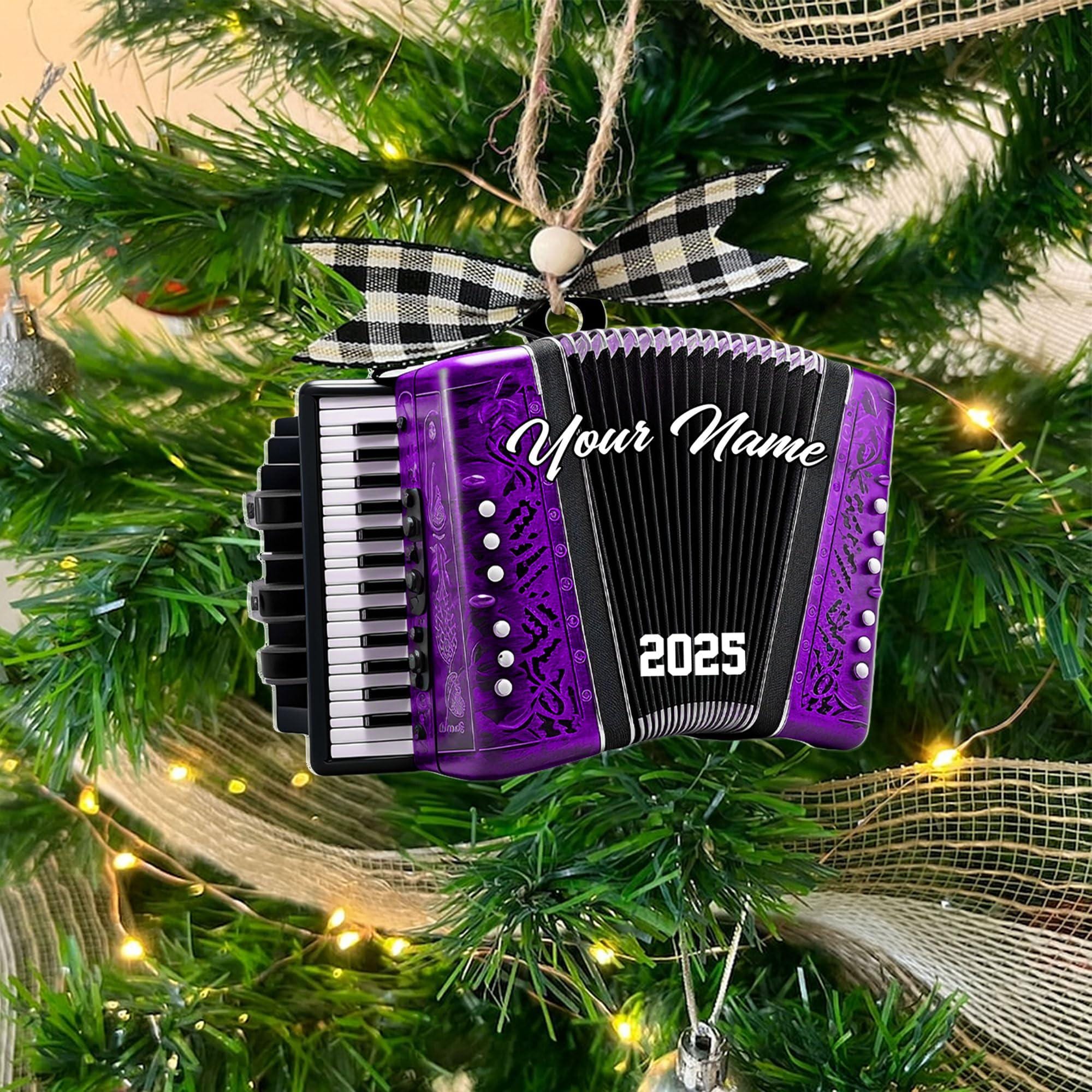 Personalized Accordion Christmas 2025 Ornament for Christmas Tree Decor Musical Instrument Ornaments - Image 3