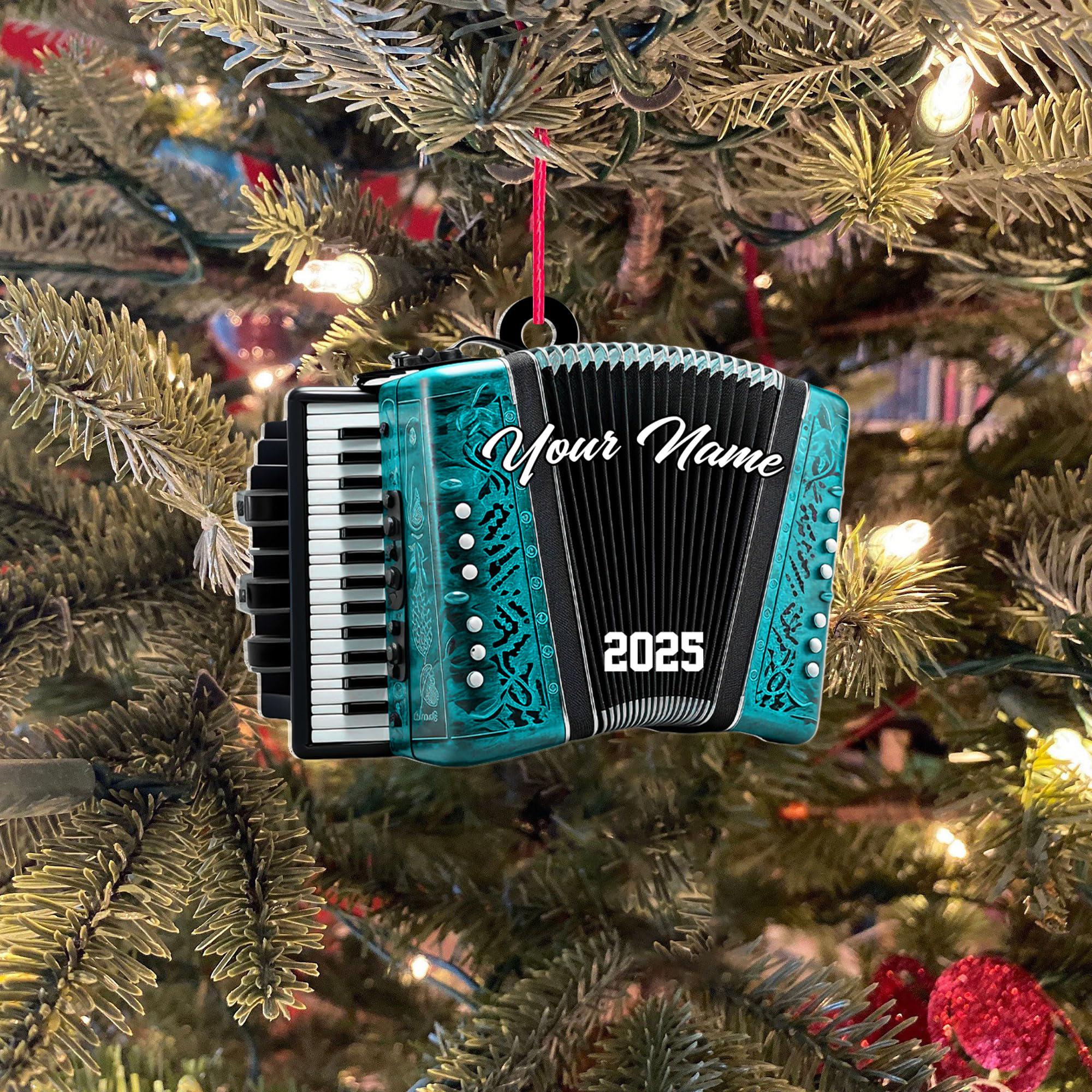 Personalized Accordion Christmas 2025 Ornament for Christmas Tree Decor Musical Instrument Ornaments - Image 4