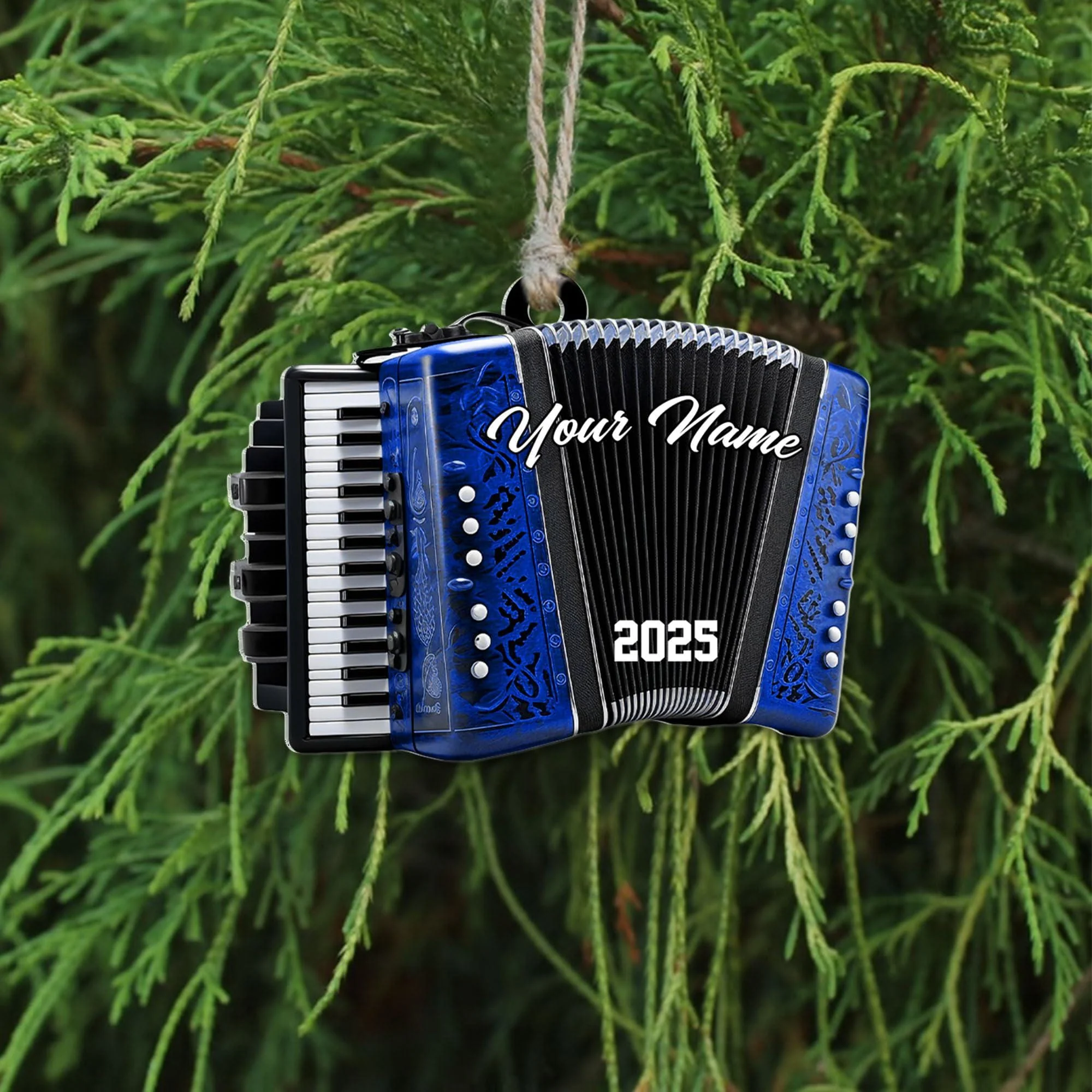 Personalized Accordion Christmas 2025 Ornament for Christmas Tree Decor Musical Instrument Ornaments - Image 5