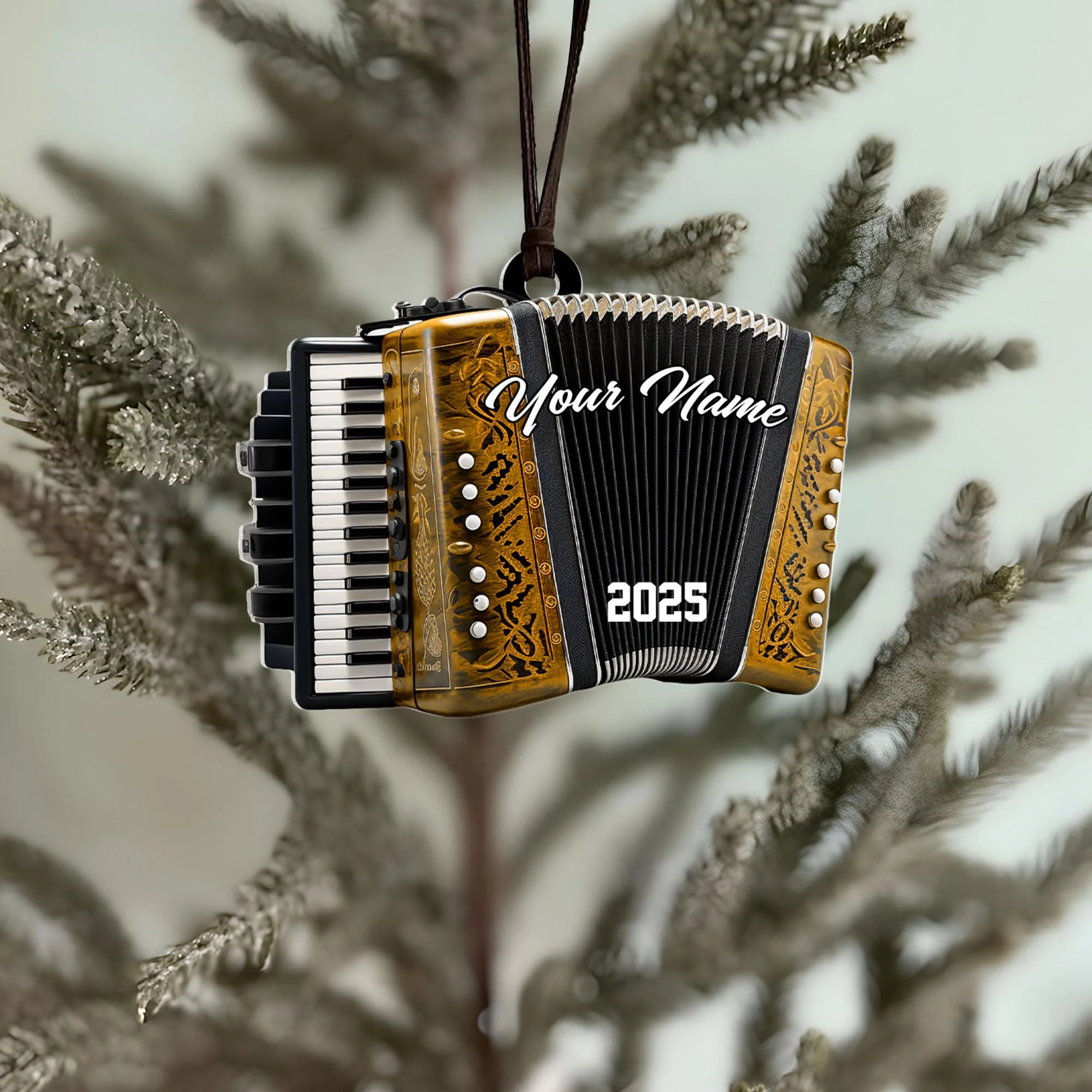 Personalized Accordion Christmas 2025 Ornament for Christmas Tree Decor Musical Instrument Ornaments - Image 6