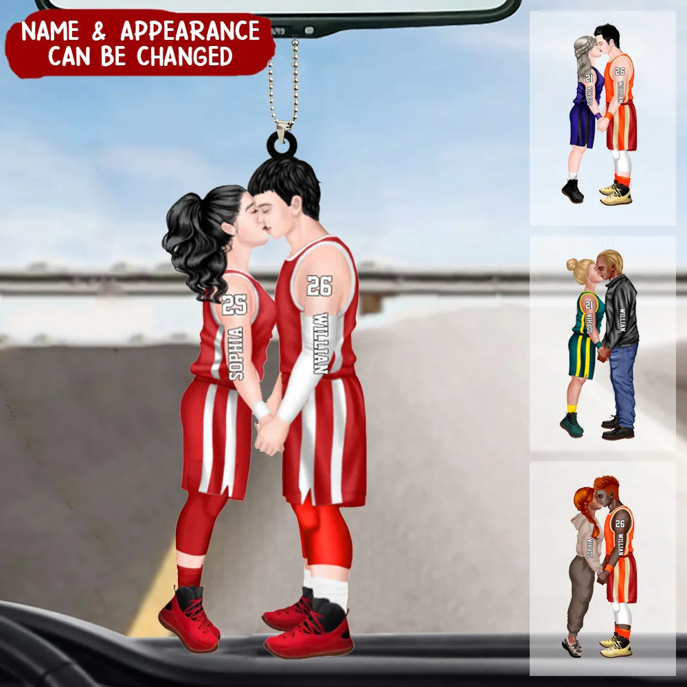 Personalized Acrylic Custom Shape Ornament-Couple Gift-Basketball Couple Ornament