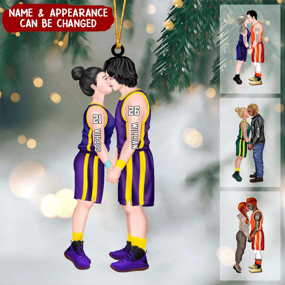 Personalized Acrylic Custom Shape Ornament-Couple Gift-Basketball Couple Ornament - Image 2
