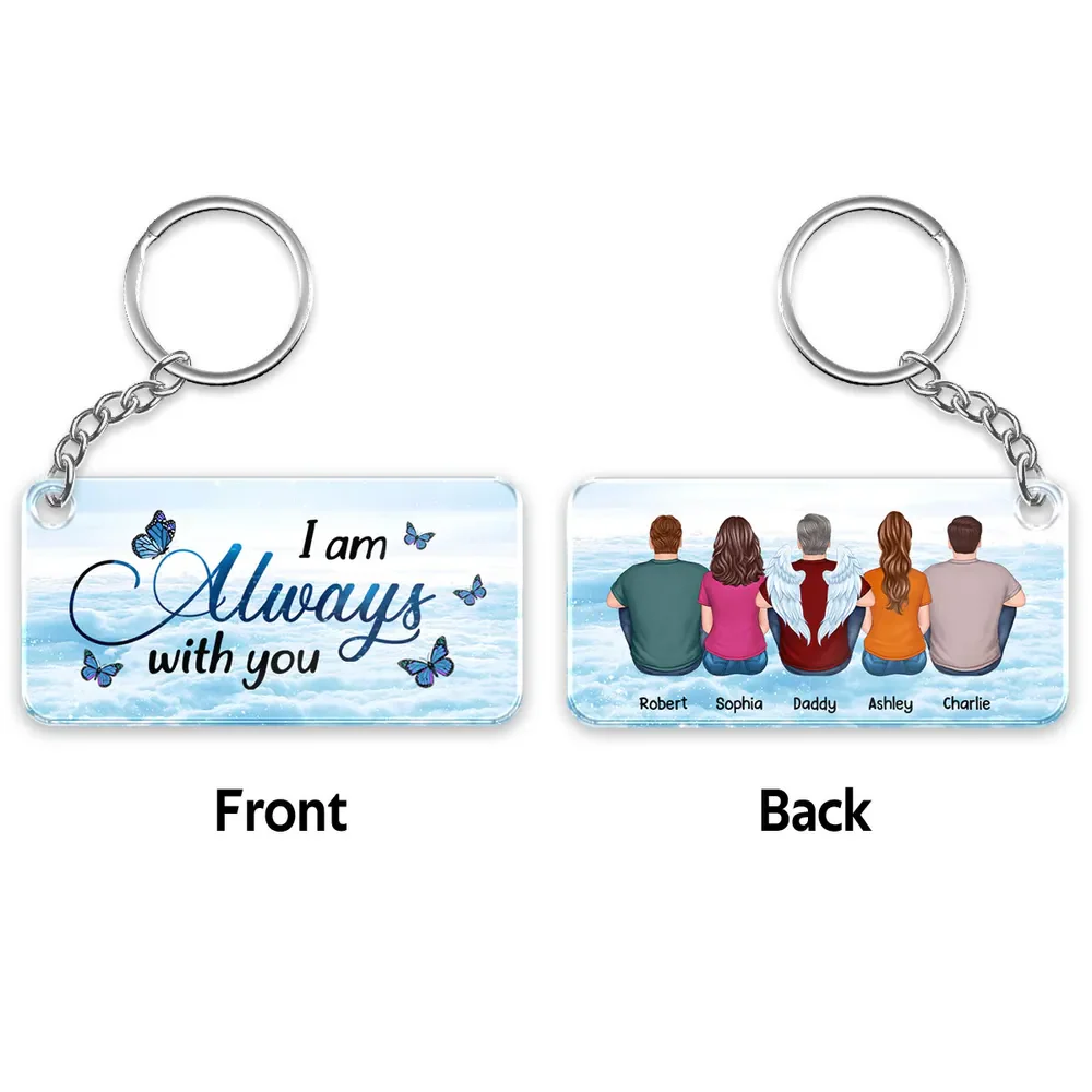 Personalized Acrylic Keychain, Sympathy Gift, Remembrance Gift-Always With You - Image 3