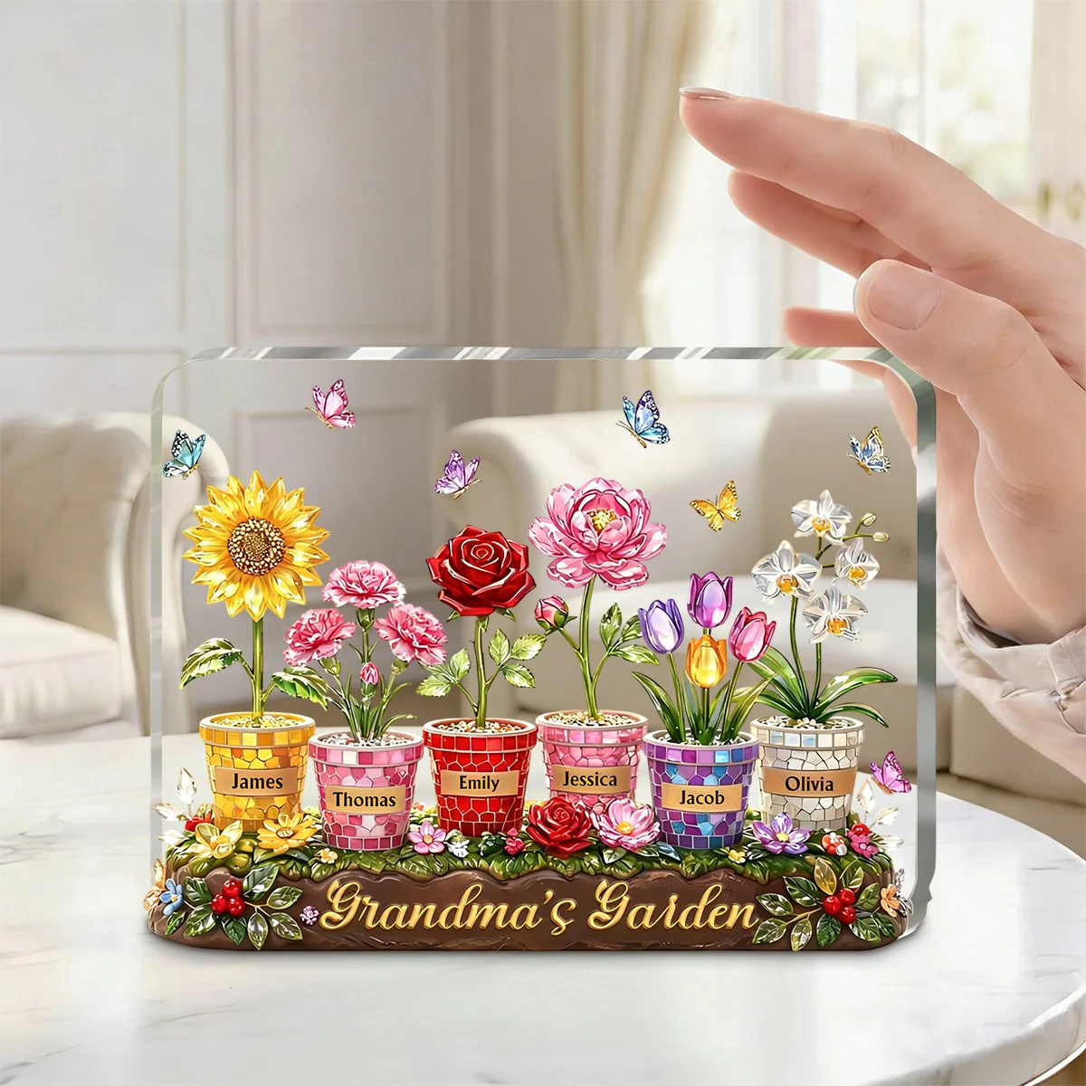 Personalized Acrylic Plaque – Custom Grandma Mom Garden Sign - Image 2