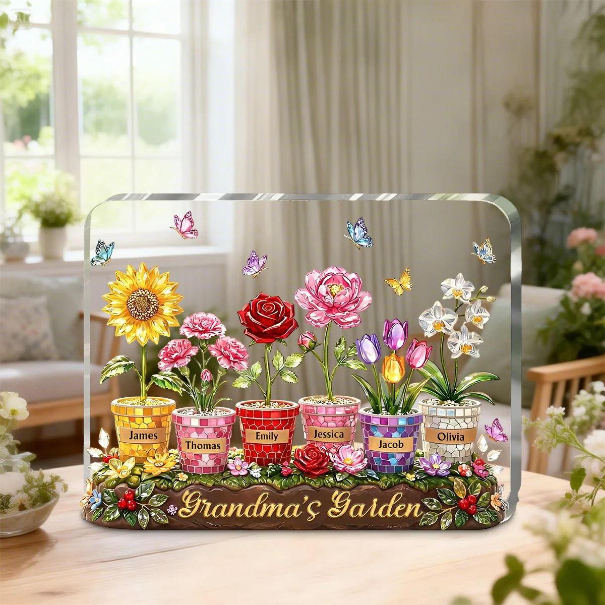Personalized Acrylic Plaque – Custom Grandma Mom Garden Sign - Image 3