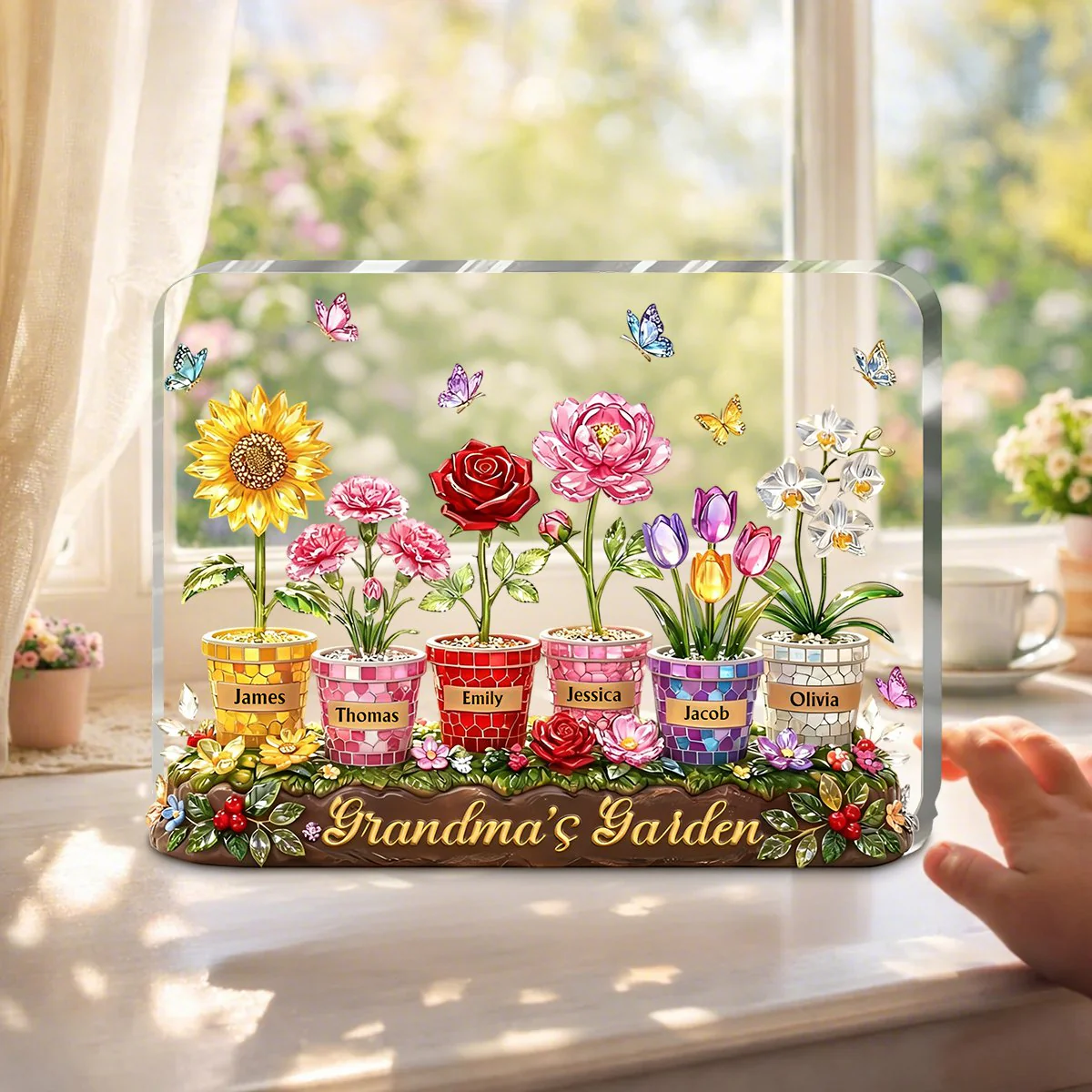 Personalized Acrylic Plaque – Custom Grandma Mom Garden Sign - Image 4