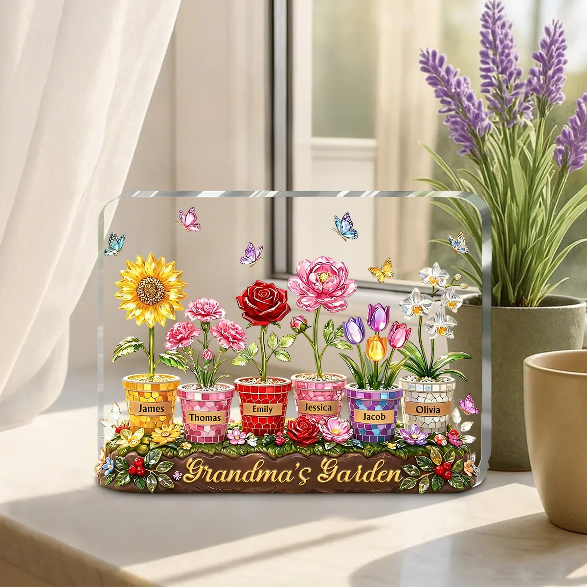 Personalized Acrylic Plaque – Custom Grandma Mom Garden Sign - Image 5