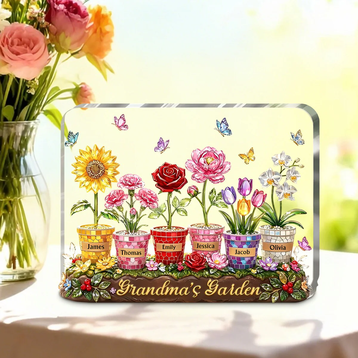 Personalized Acrylic Plaque – Custom Grandma Mom Garden Sign - Image 6